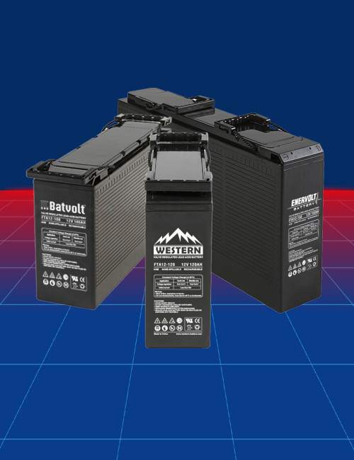 Batteries à bornes frontales AGM et GEL 12V pour stations télécom
